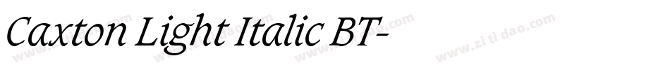 Caxton Light Italic BT字体转换
